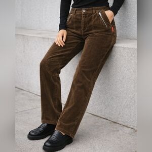 Prada Brown Corduroy Zip Pocket Pants – Women’s – Made in Italy